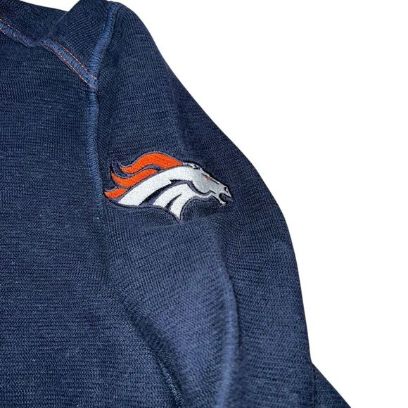 Tommy Bahama Denver Broncos 1/4 Button Sweater Blue Mens L NFL - Picture 4 of 10